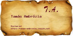 Tamás Ambrózia névjegykártya